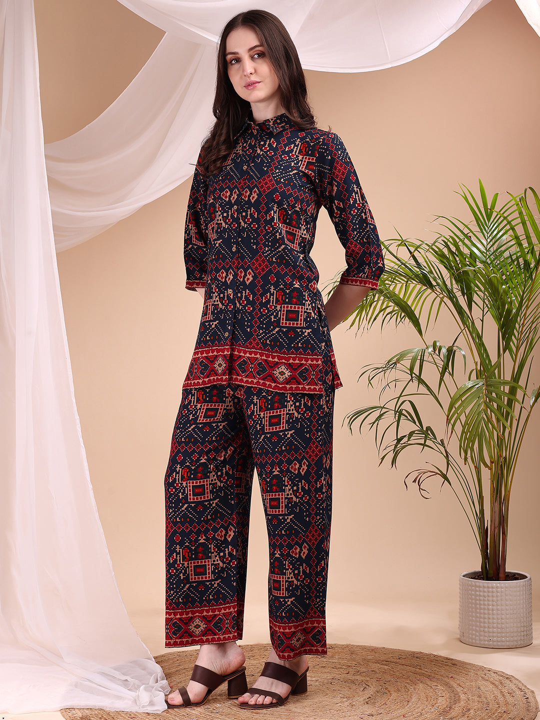 Printed Versatile Co-Ords, Navy Blue - Hiral Fashion | Grocsy