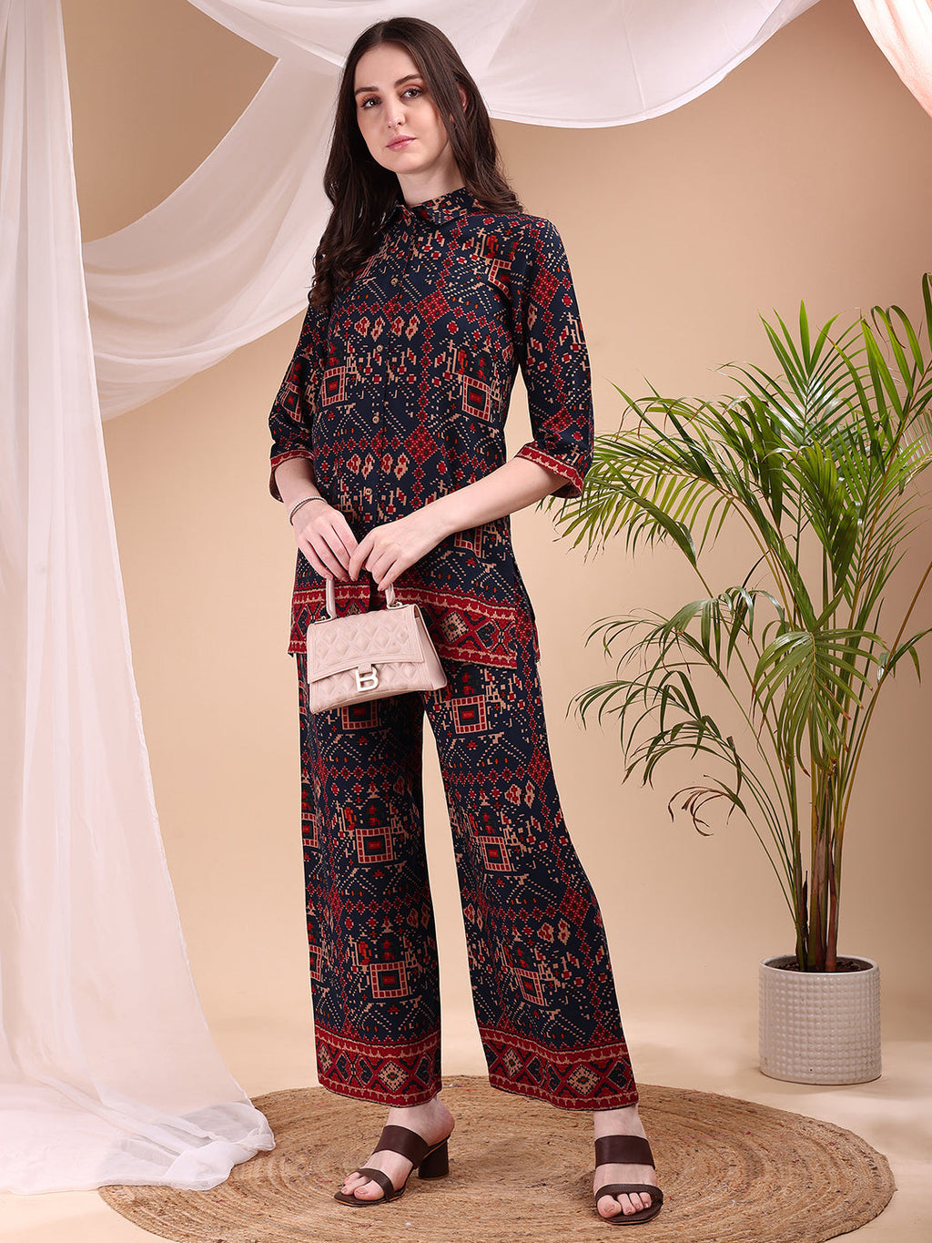 Printed Versatile Co-Ords, Navy Blue - Hiral Fashion | Grocsy