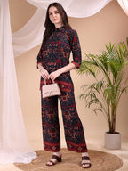 Printed Versatile Co-Ords, Navy Blue - Hiral Fashion | Grocsy