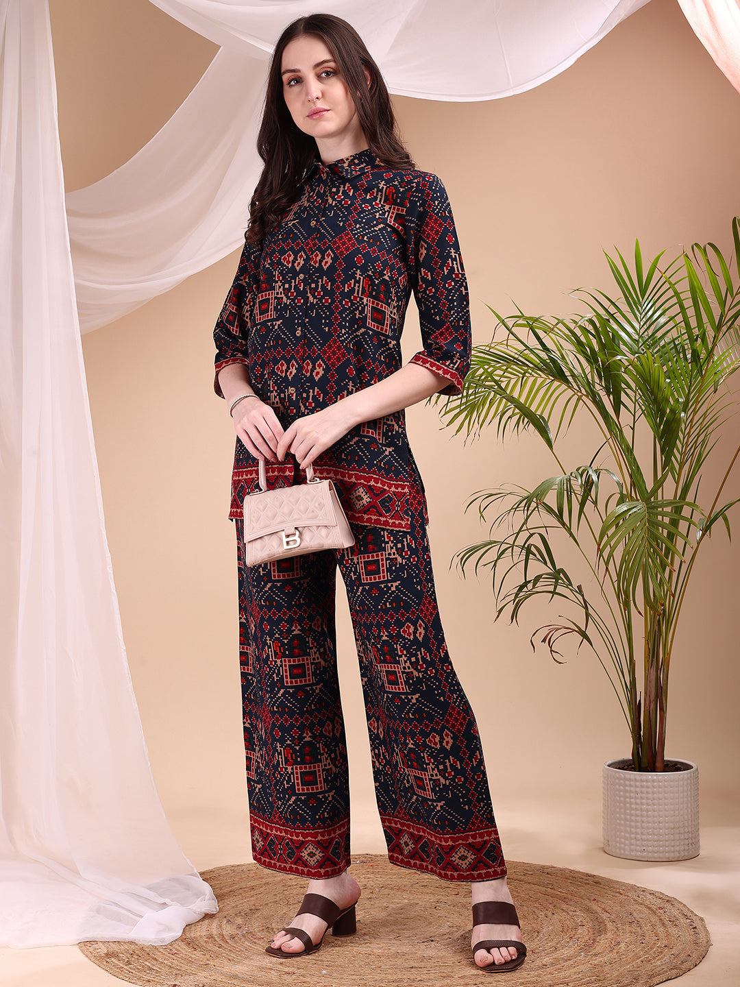 Printed Versatile Co-Ords, Navy Blue - Hiral Fashion | Grocsy