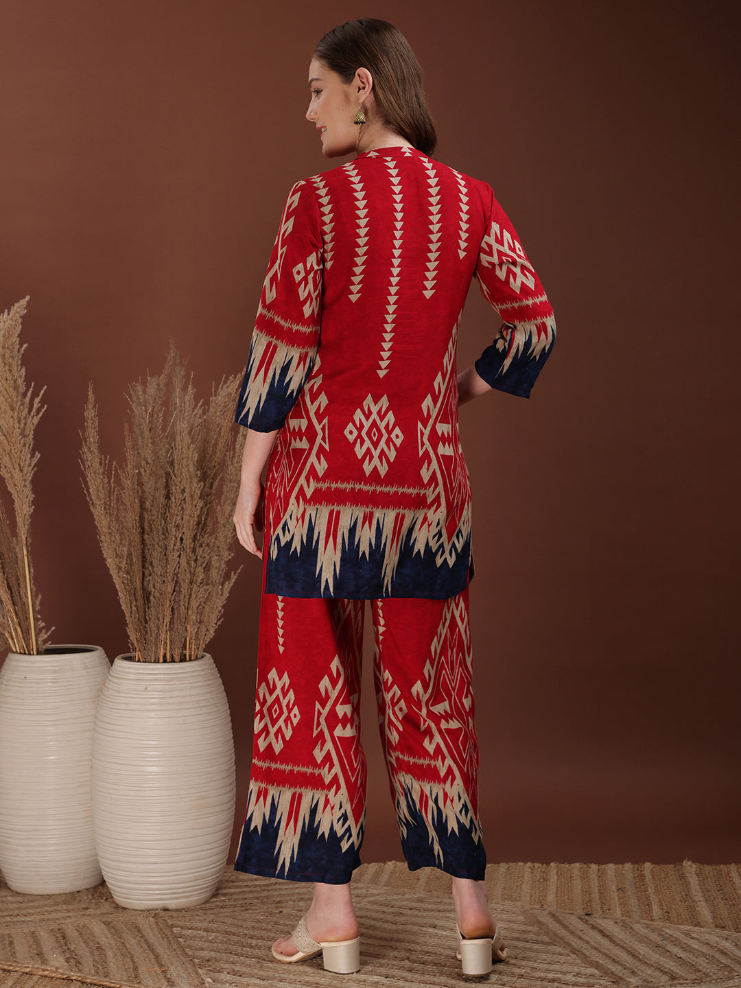 Indie Printed Co-Ords, Pink - Hiral Fashion | Grocsy