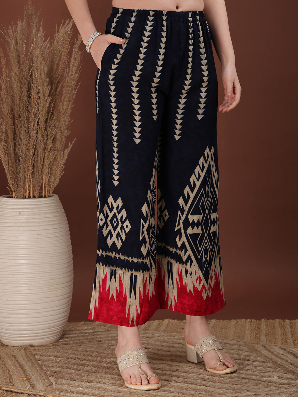 Indie Printed Co-Ords, Navy Blue - Hiral Fashion | Grocsy