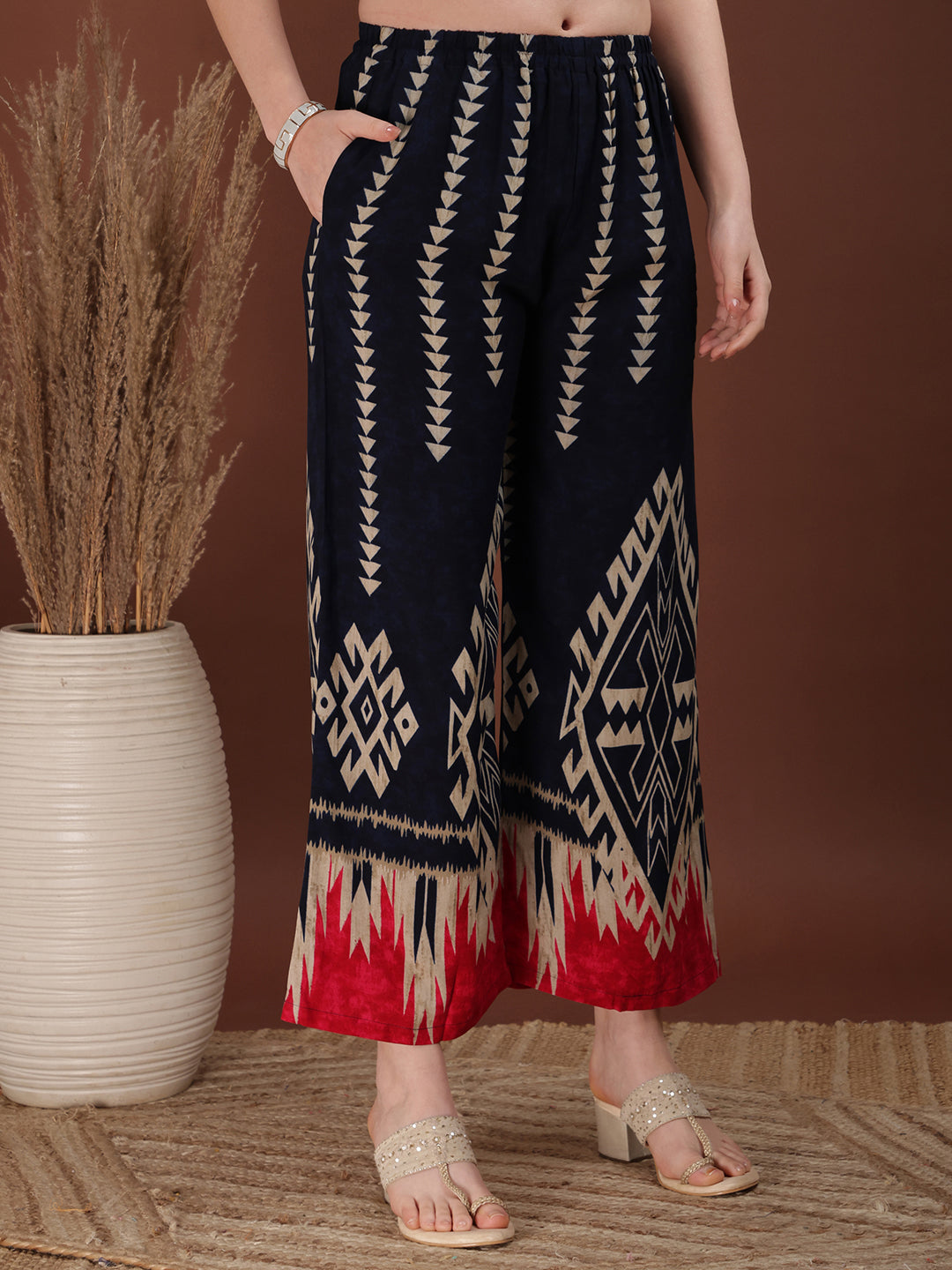 Indie Printed Co-Ords, Navy Blue - Hiral Fashion | Grocsy