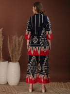 Indie Printed Co-Ords, Navy Blue - Hiral Fashion | Grocsy
