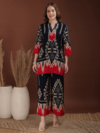 Indie Printed Co-Ords, Navy Blue - Hiral Fashion | Grocsy