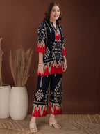 Indie Printed Co-Ords, Navy Blue - Hiral Fashion | Grocsy