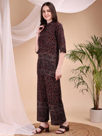 Intricate Floral And Paisley Motifs Co-Ords, Maroon - Hiral Fashion | Grocsy