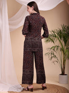 Intricate Floral And Paisley Motifs Co-Ords, Maroon - Hiral Fashion | Grocsy