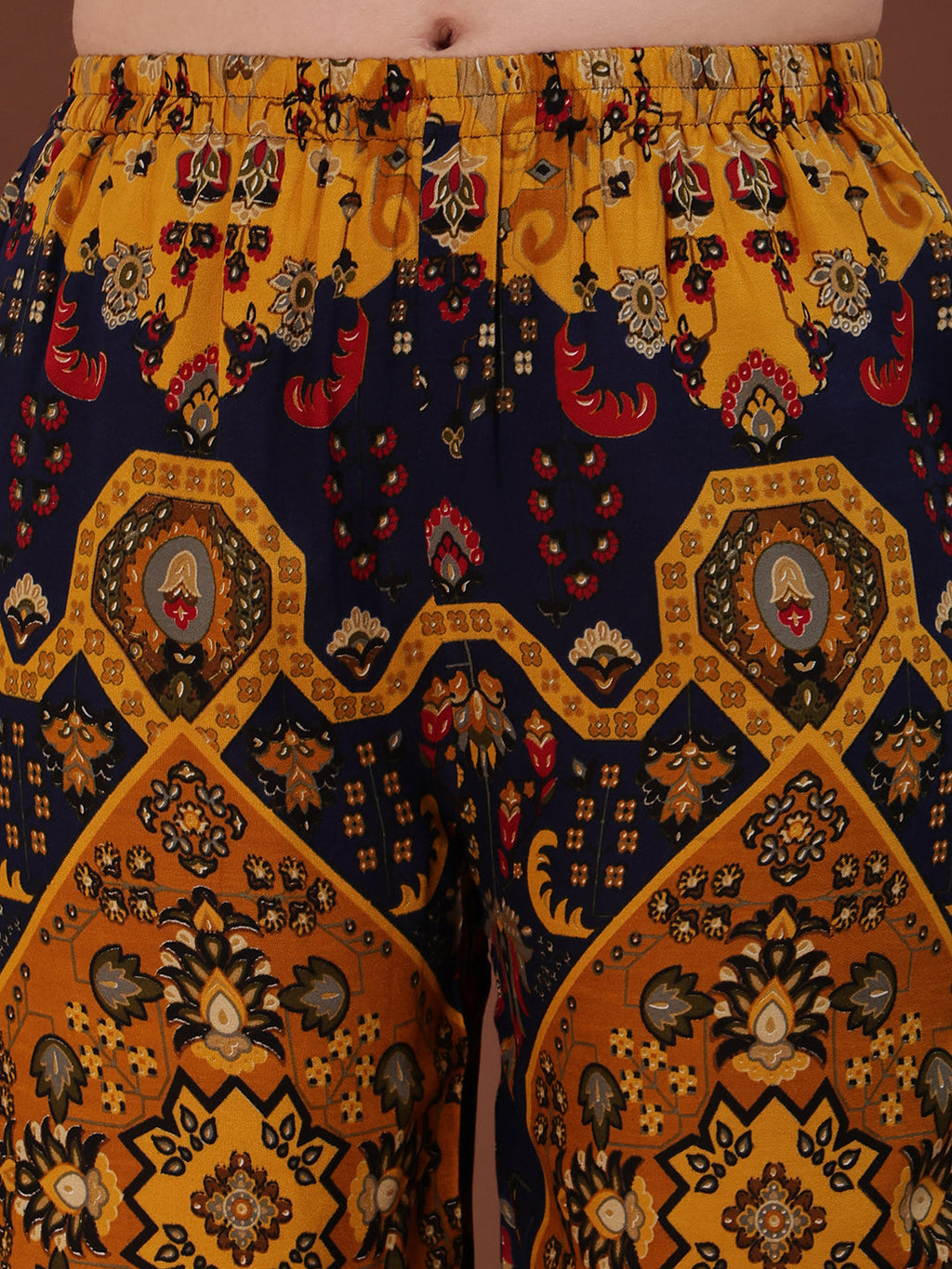 Floral & Geometrical Printed Co-Ords, Mustard - Hiral Fashion | Grocsy