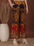 Floral & Geometrical Printed Co-Ords, Mustard - Hiral Fashion | Grocsy