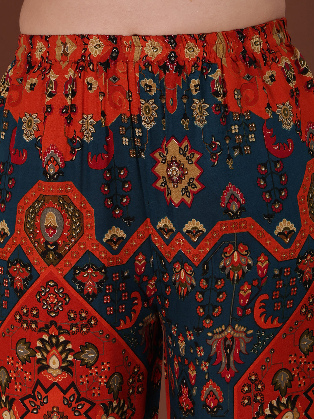 Floral & Geometrical Printed Co-Ords, Red - Hiral Fashion | Grocsy