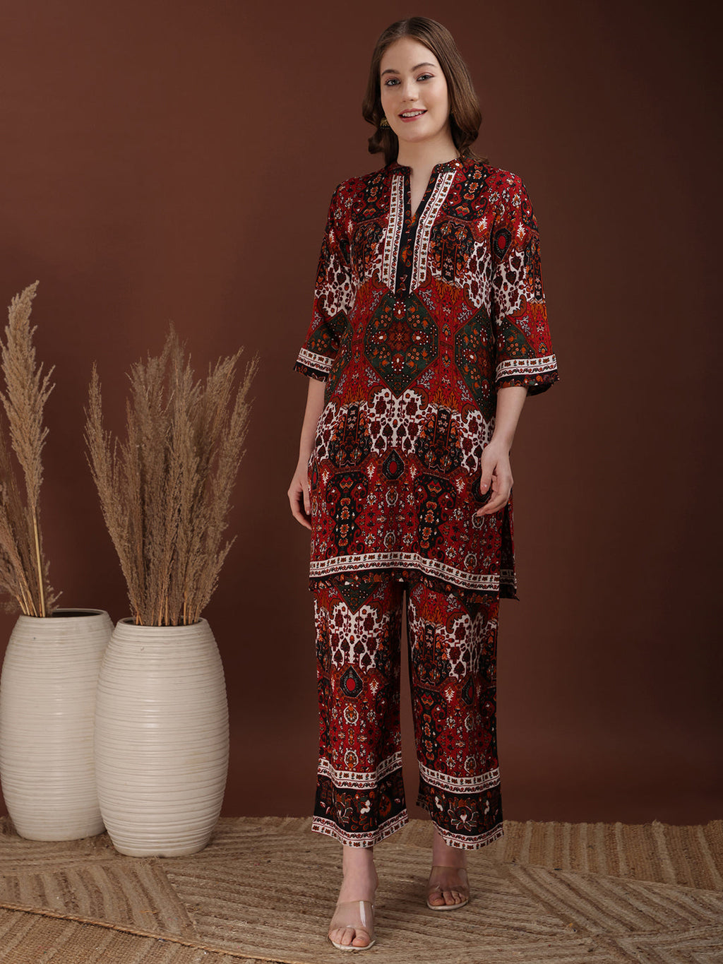 Floral & Geometrical Printed Co-Ords, Multicolor - Hiral Fashion | Grocsy