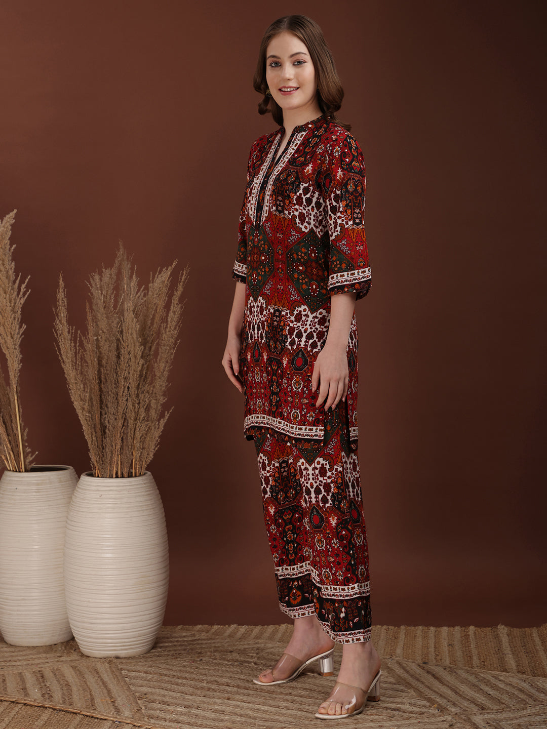 Floral & Geometrical Printed Co-Ords, Multicolor - Hiral Fashion | Grocsy