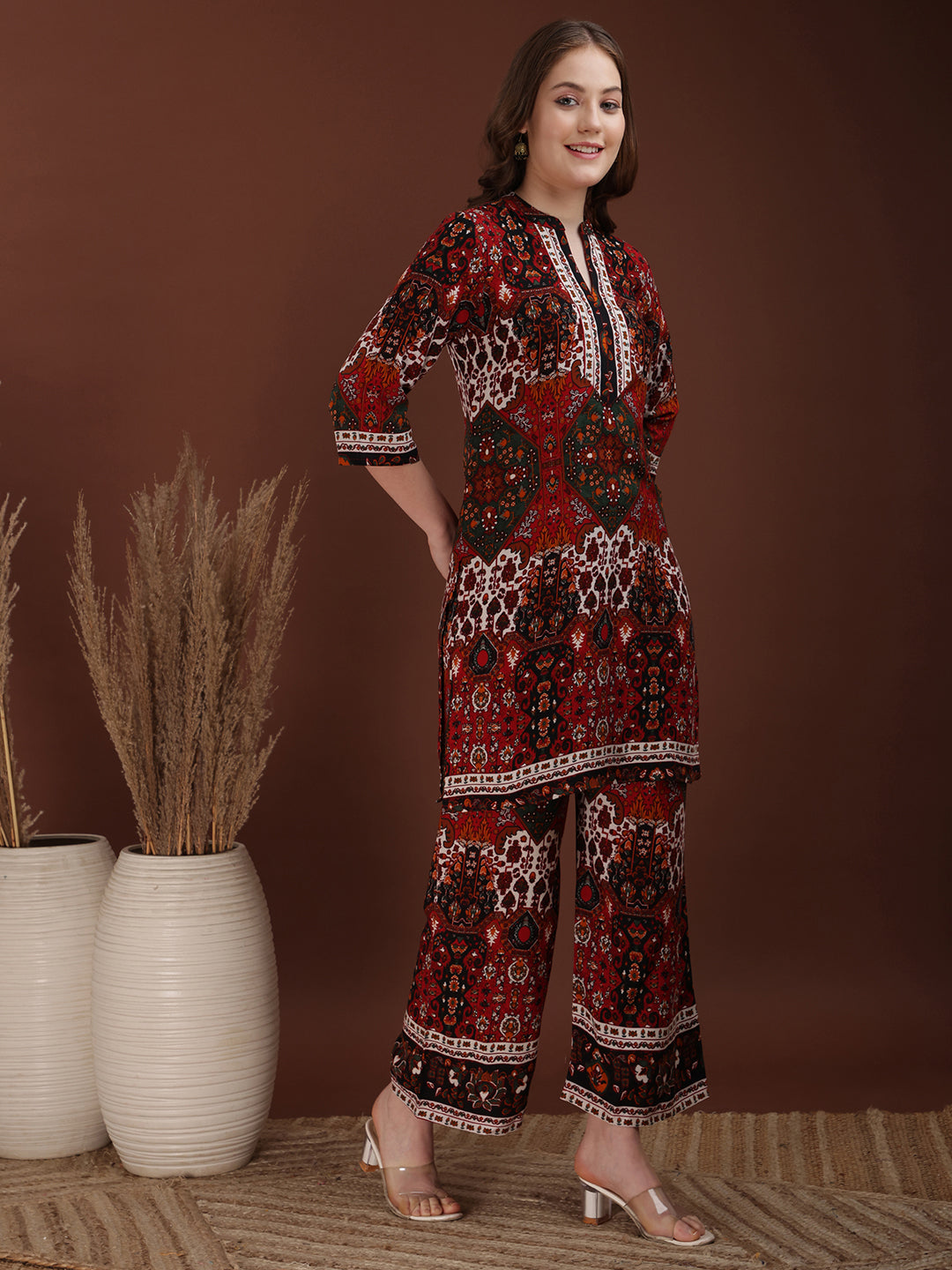 Floral & Geometrical Printed Co-Ords, Multicolor - Hiral Fashion | Grocsy