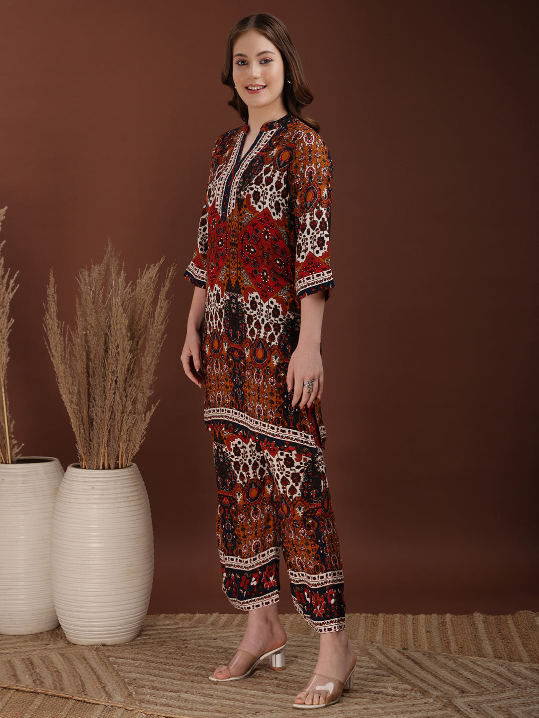 Floral & Geometrical Printed Co-Ords, Multicolor - Hiral Fashion | Grocsy
