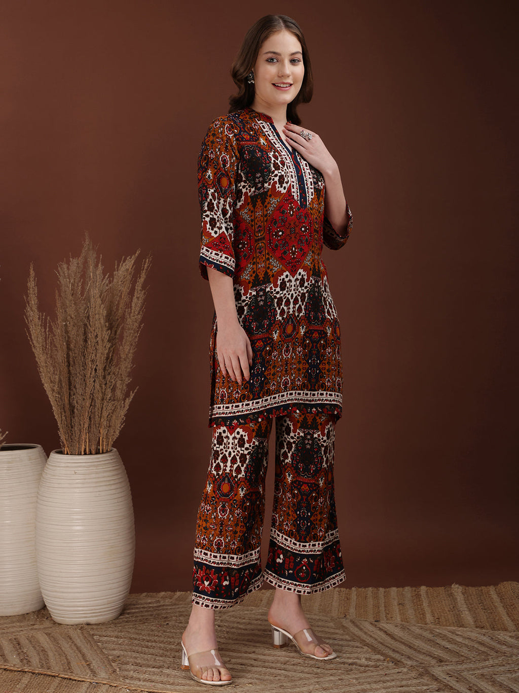 Floral & Geometrical Printed Co-Ords, Multicolor - Hiral Fashion | Grocsy