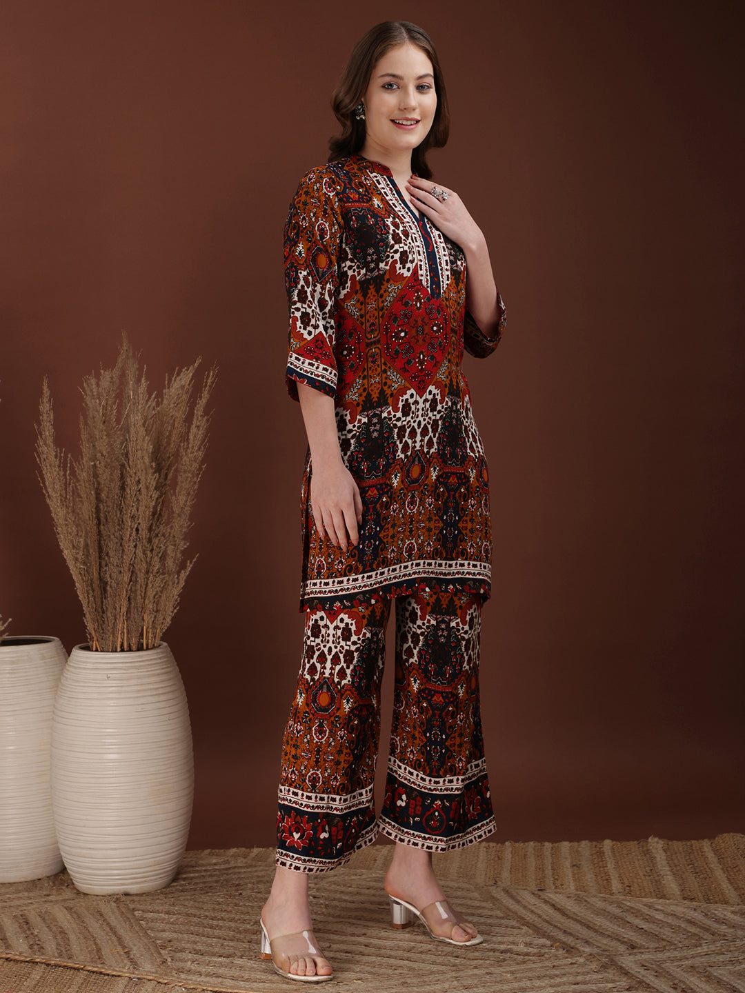 Floral & Geometrical Printed Co-Ords, Multicolor - Hiral Fashion | Grocsy