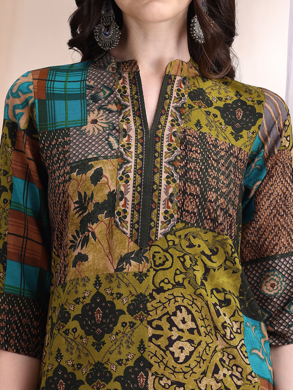 Intricate Floral And Paisley Motifs Co-Ords, Green - Hiral Fashion | Grocsy