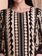Floral & Geometric Printed Co-Ords, Black - Hiral Fashion | Grocsy