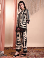 Floral & Geometric Printed Co-Ords, Black - Hiral Fashion | Grocsy