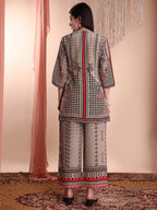 Floral & Geometric Printed Co-Ords, Brown - Hiral Fashion | Grocsy