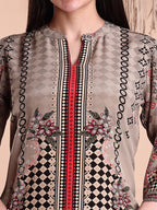 Floral & Geometric Printed Co-Ords, Brown - Hiral Fashion | Grocsy