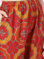 Vibrant Ethnic Co-Ord Set, Red - Hiral Fashion | Grocsy