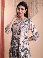 Floral & Paisley Printed Co-Ords, Beige - Hiral Fashion | Grocsy