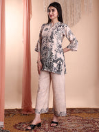 Floral & Paisley Printed Co-Ords, Beige - Hiral Fashion | Grocsy