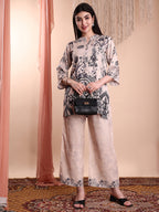 Floral & Paisley Printed Co-Ords, Beige - Hiral Fashion | Grocsy