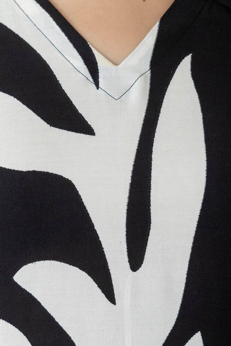 Abstract Printed Co-Ords, Black; White - Hiral Fashion | Grocsy