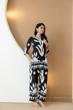 Abstract Printed Co-Ords, Black; White - Hiral Fashion | Grocsy