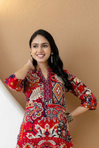 Boho Printed Co-Ord Set, Pink - Hiral Fashion | Grocsy