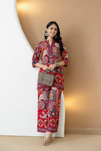 Boho Printed Co-Ord Set, Pink - Hiral Fashion | Grocsy