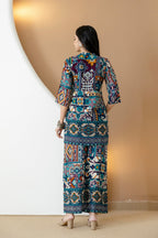 Boho Printed Co-Ord Set, Teal - Hiral Fashion | Grocsy
