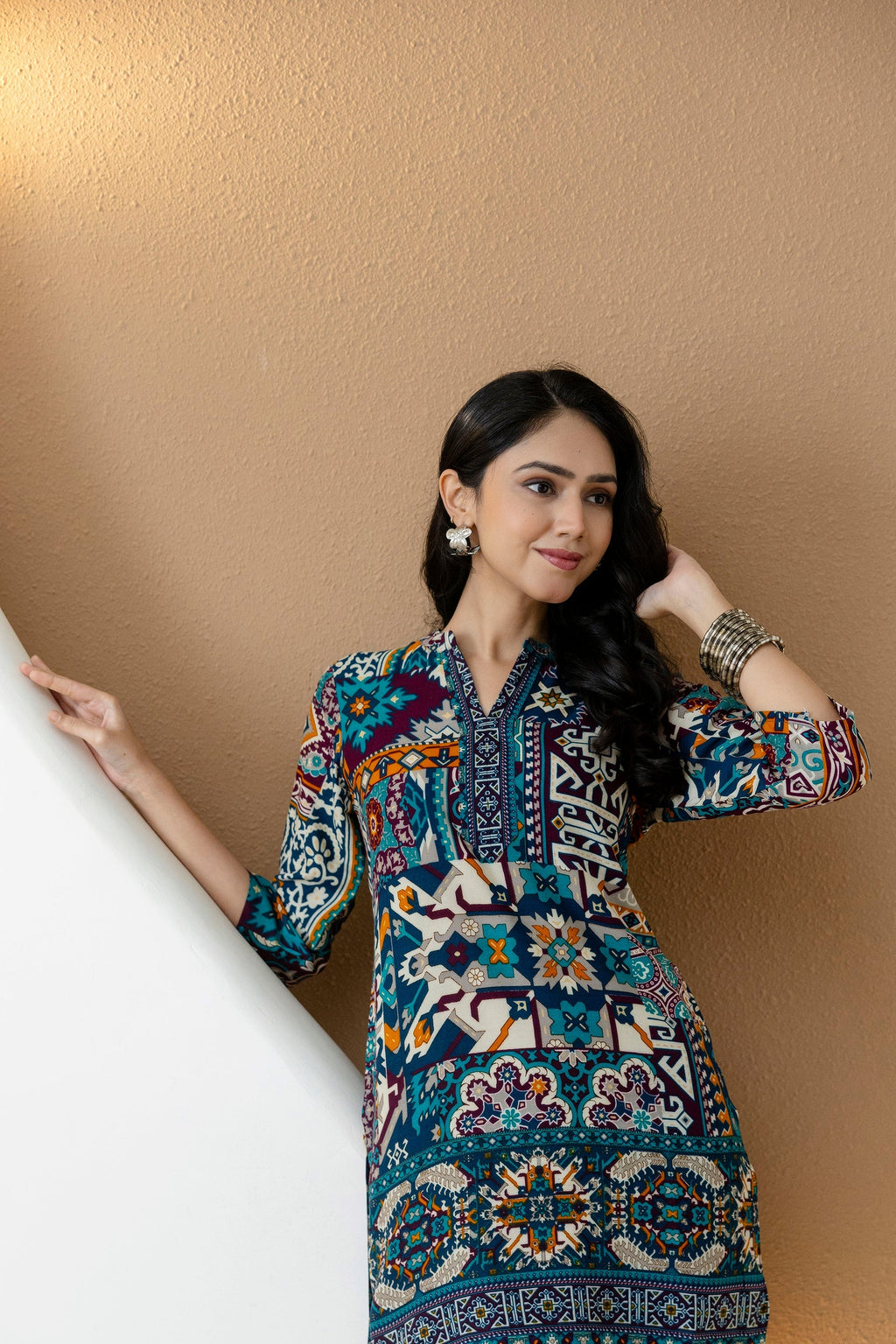 Boho Printed Co-Ord Set, Teal - Hiral Fashion | Grocsy