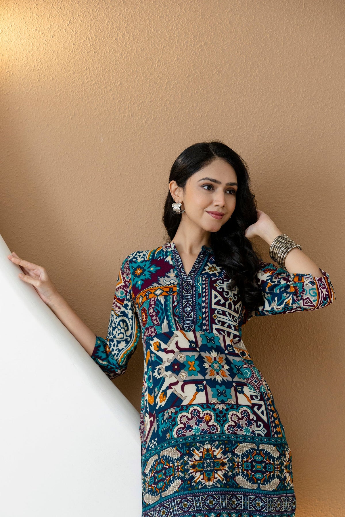 Boho Printed Co-Ord Set, Teal - Hiral Fashion | Grocsy