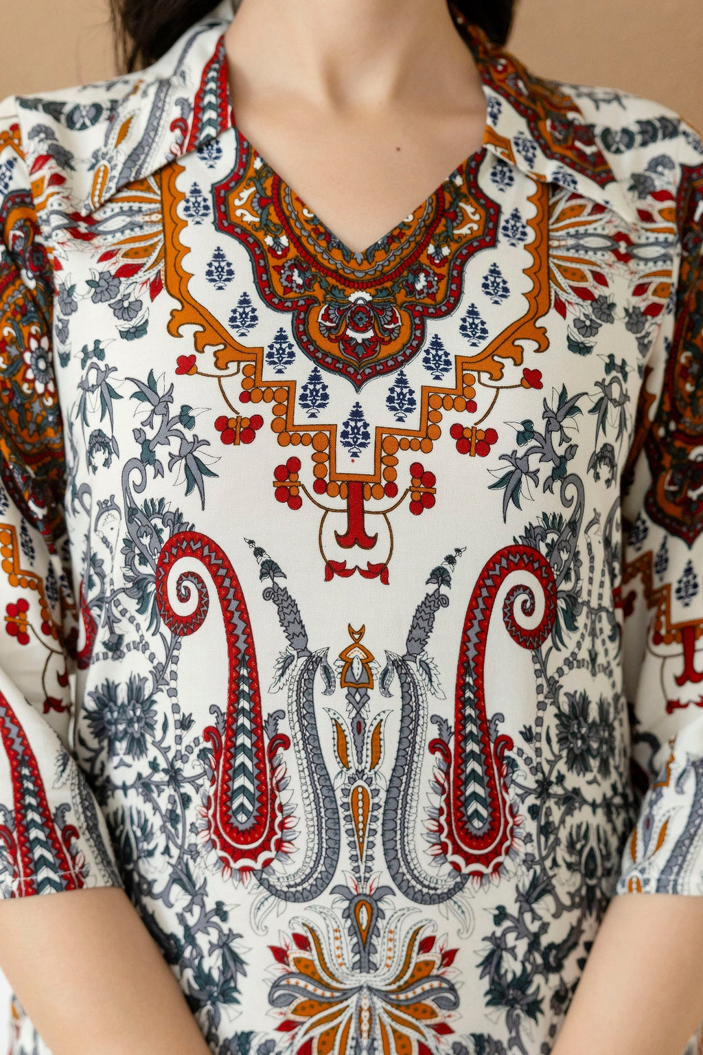 Paisley And Ethnic Motif Printed Kurta With Palazzo, Multicolor - Hiral Fashion | Grocsy