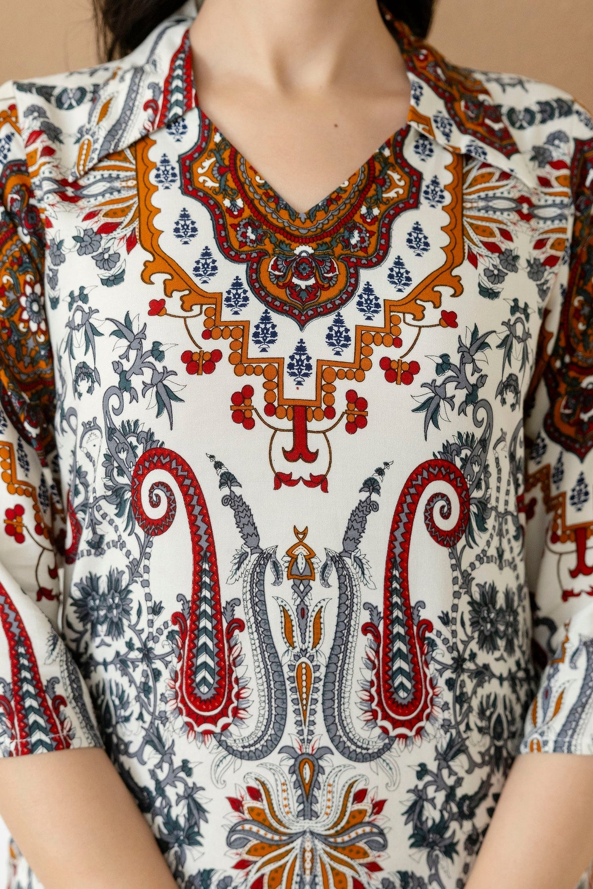 Paisley And Ethnic Motif Printed Kurta With Palazzo, Multicolor - Hiral Fashion | Grocsy