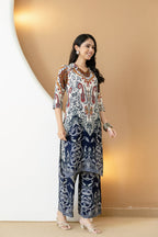Paisley And Ethnic Motif Printed Kurta With Palazzo, Multicolor - Hiral Fashion | Grocsy