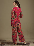 Ethnic Printed Co-Ord Set, Pink - Hiral Fashion | Grocsy