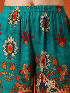 Ethnic Printed Co-Ord Set, Teal - Hiral Fashion | Grocsy