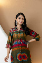 Vibrant Ethnic Co-Ord Set, Olive - Hiral Fashion | Grocsy