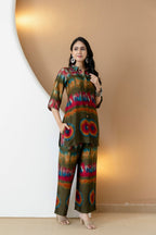 Vibrant Ethnic Co-Ord Set, Olive - Hiral Fashion | Grocsy