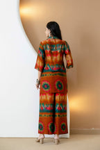 Vibrant Ethnic Co-Ord Set, Orange - Hiral Fashion | Grocsy