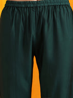 Sequined Embroidered Kurta With Pant & Embroidered Dupatta, Bottle-Green - Hiral Fashion | Grocsy
