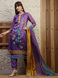Hand Embroidered Kurta With Pant & Dual Toned Dupatta, Purple - Hiral Fashion | Grocsy