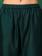 Embroidered Kurta With Pant & Embroidered Dupatta, Bottle-Green - Hiral Fashion | Grocsy
