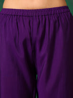 Embroidered Kurta With Pant & Embroidered Dupatta, Purple - Hiral Fashion | Grocsy
