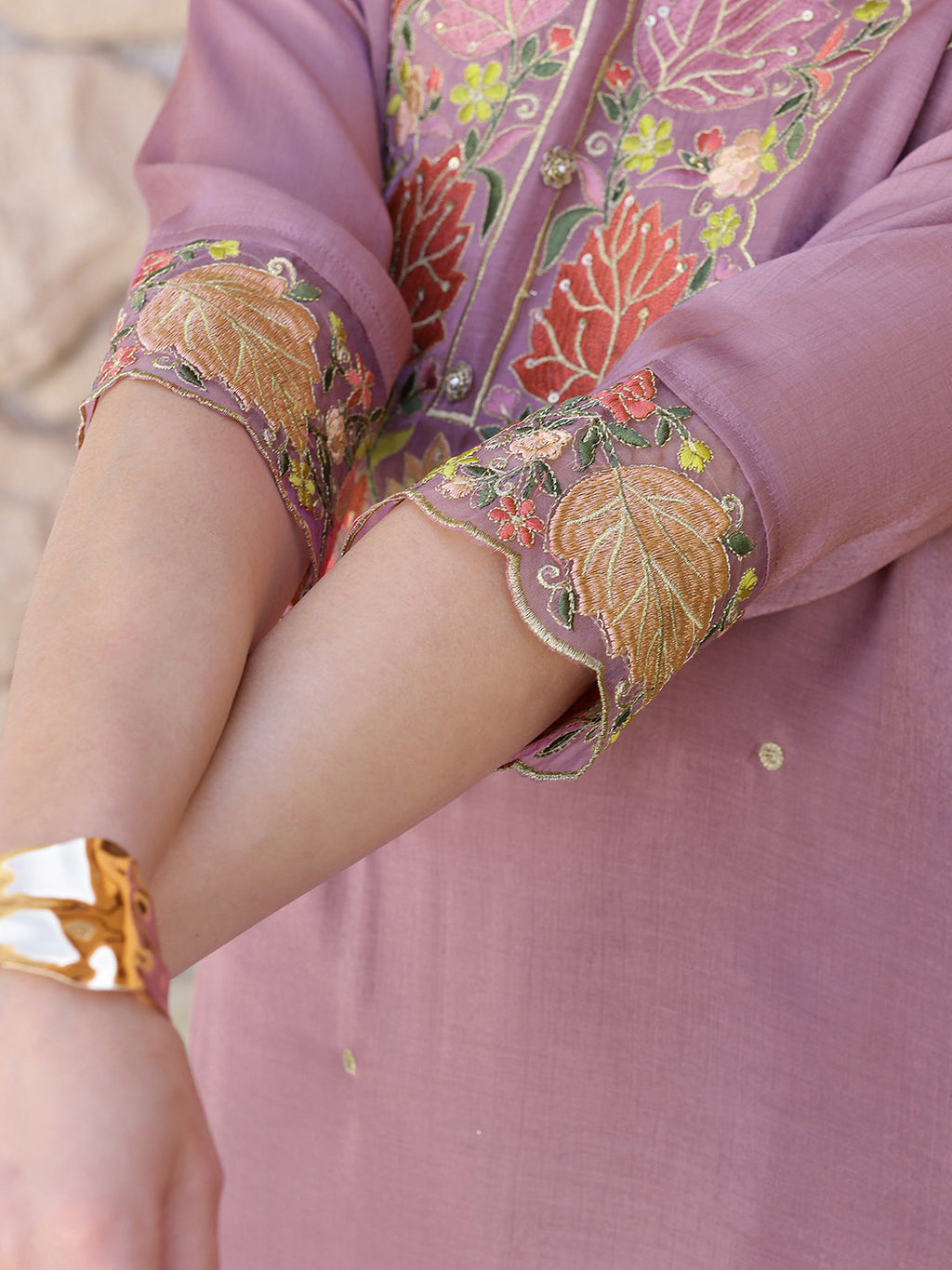 Embroidered Kurta With Pant & Embroidered Dupatta, Purple - Hiral Fashion | Grocsy